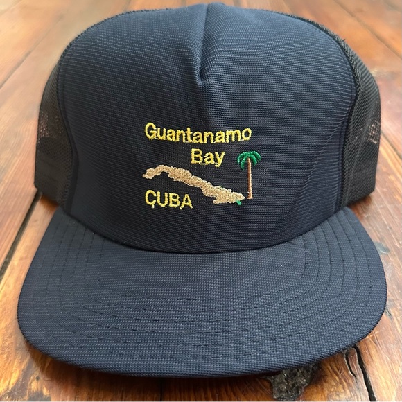 NWT Vintage 1980s Guantanamo Bay Cuba embroidered mesh...